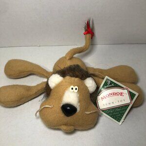 Hallmark 1985 Monroe Lion Sewn Toy Plush Stuffed Animal W/ Bow On Tail Vintage